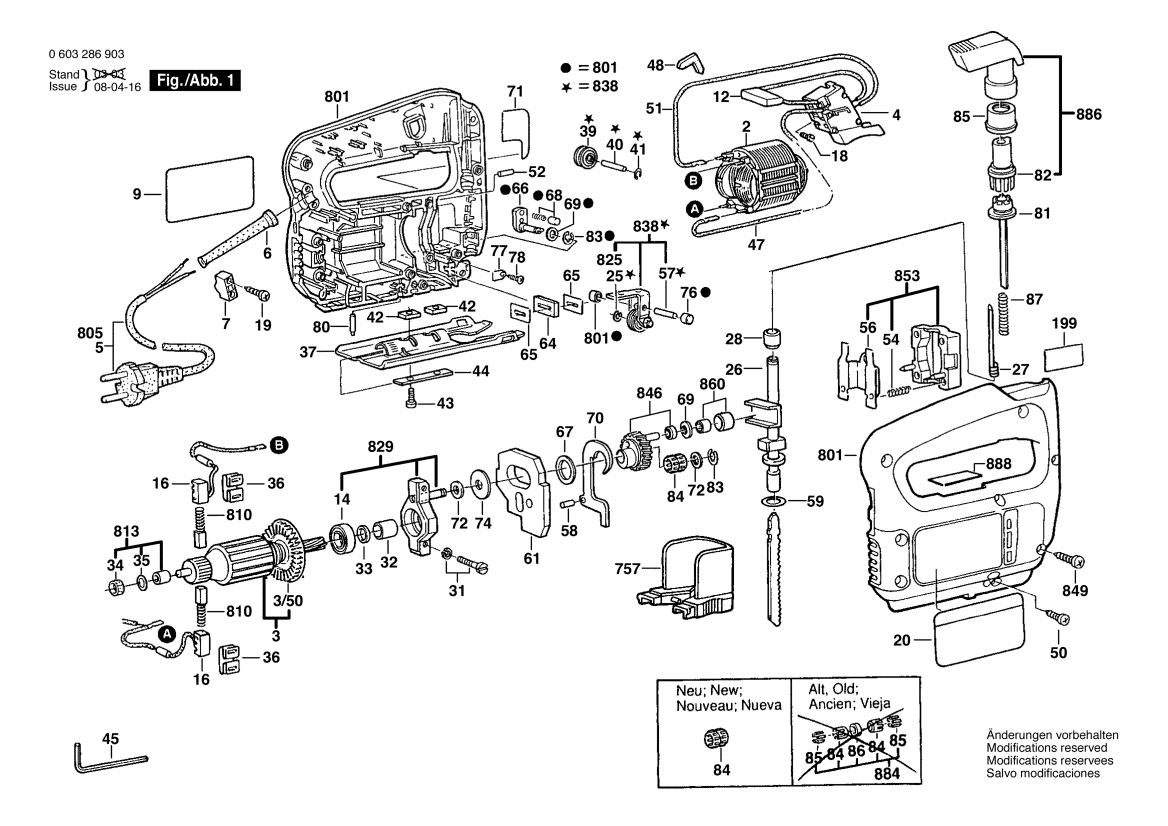 Pièces détachées pour Scie sauteuse PST65PAE SWAP EUROPE