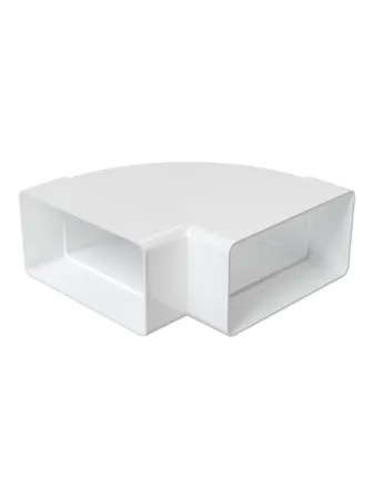 Coude horizontal en plastique pour conduits plats - Angle : 90° - Dimensions : 55х110