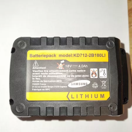 Batterie Voltage 18V 120mm KD712-2B180LI 18V 230V 4Ah FEIDER