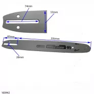 Guide Chaîne pour Tronçonneuse - Longueur 415 mm, Largeur 54 mm, Longueur de coupe 330 cm