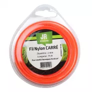 Fil nylon carré JR - Diamètre : 2 mm - Longueur : 15 m