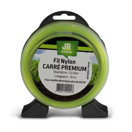 Fil nylon carré premium JR - Diamètre : 1,3 mm - Longueur : 15 m