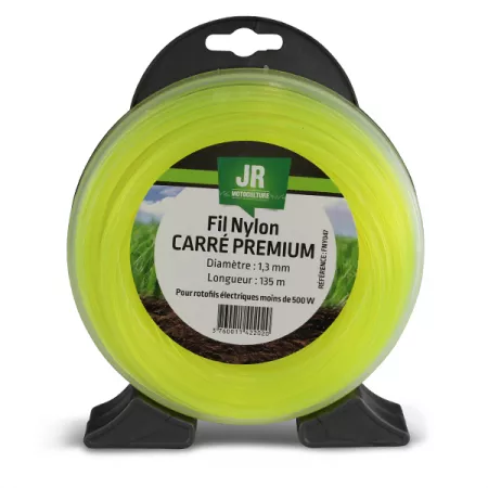 Fil nylon carré premium JR - Diamètre : 1,3 mm - Longueur : 135 m
