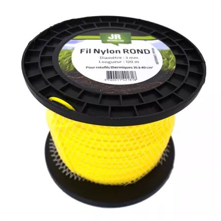 Fil nylon rond JR - Diamètre : 3 mm - Longueur : 120 m