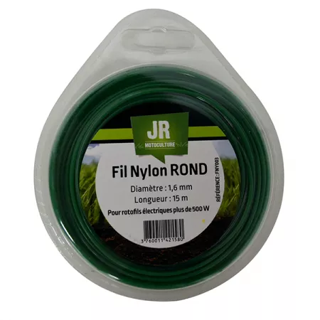 Fil nylon rond JR - Diamètre : 1,6 mm - Longueur : 15 m