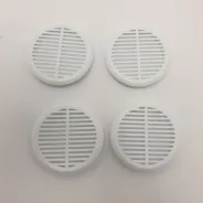 Grille de trop-plein ronde diam. 50 - Avec bride diam. 45 - Jeu de 4 pièces - Coloris : blanc