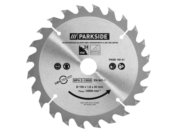 LAME SCIE CIRCULAIRE 24 DENTS POUR SCIE CIRCULAIRE PARKSIDE PHKSA 20 LI B3 - REF: 13800415