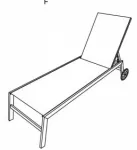 Chaise longue en acier textilene, avec roues