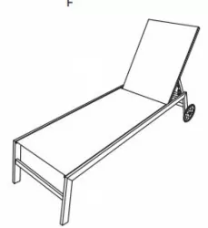 Chaise longue en acier textilene, avec roues