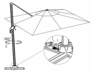 Alum roma parasol 3x3m