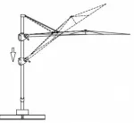 Parasol suspendu en aluminium 2.5x2.5M