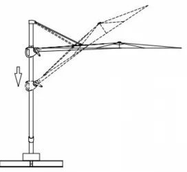 Parasol suspendu en aluminium 2.5x2.5M
