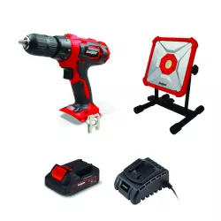 Pack d'outils 20 V 2 Ah - Perceuse + Lampe de chantier