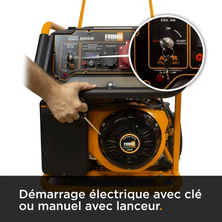 Groupe électrogène essence de chantier - Triphasé 8500 W - Technologie AVR