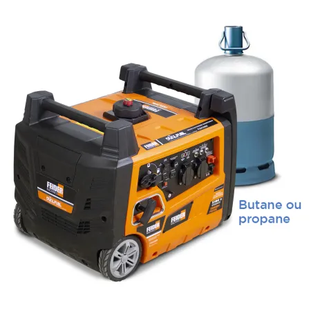 Groupe électrogène bi-carburation FEIDER 3300 W - Démarrage manuel, Technologie Inverter - Reconditionné