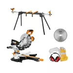 Scie à onglet radiale 2000 W - Livré avec 2 lames et un kit de protection