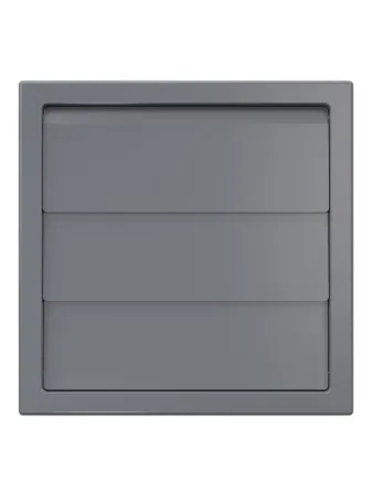 Grille de ventilation et d\'extraction avec volets - Dimensions : 150х150 avec bride diam. 100 - Coloris : gris