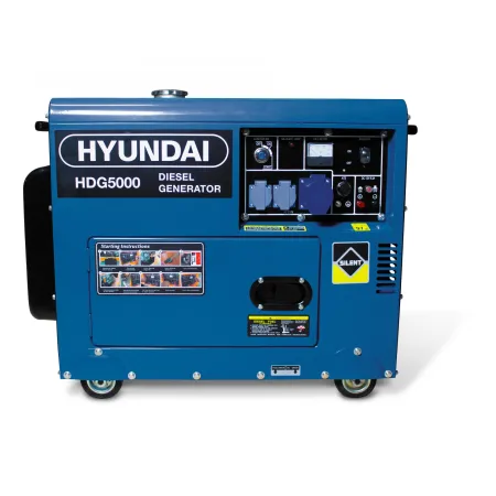 Groupe électrogène diesel 5000 W - Démarrage électrique avec technologie AVR - HYUNDAI