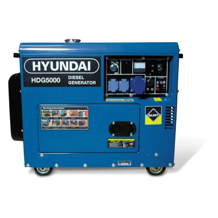 Groupe électrogène diesel 5000 W - Démarrage électrique avec technologie AVR - HYUNDAI