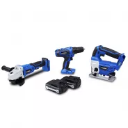 Pack d'outils 18 V - Perceuse + Meuleuse + Scie sauteuse 
