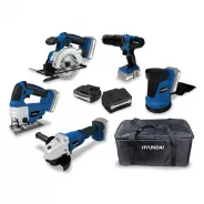 Pack d'outils 18 V Perceuse + Scie sauteuse + Meuleuse + Scie circulaire + Ponceuse excentrique + batteries 2 & 4 Ah