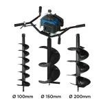 Tarière thermique 54 cm³ - Double poignée 100 / 150 /200 mm - Moteur 4 temps