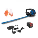 Taille-haie sans fil 40 V 60 cm - batterie 2 Ah et chargeur - gant protection