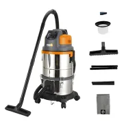Aspirateur spécial plâtre - Eau et poussière 1400 W 28 L - Cuve Inox - FEIDER FAP1430 