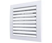 Grille de ventilation RRF en plastique avec bride diam. 100 - Dimensions : 150x150