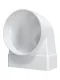 Coude de raccordement en plastique pour conduits plats et ronds avec bride - Dimensions : 60x204 - Diam. : 100