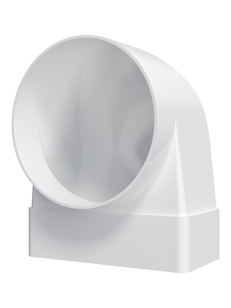 Coude de raccordement en plastique pour conduits plats et ronds - Dimensions : 60x204 - Diam. : 160