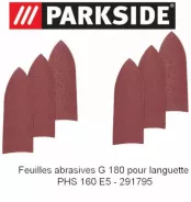 Feuilles Abrasives 6Xg180 pour Ponçeuse PARKSIDE – Lot de 6, Grain 180, Haute Performance