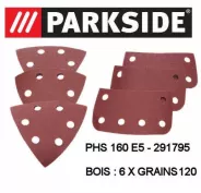 Feuilles Abrasives Bois 6X120 Pour Ponceuse PARKSIDE – Grain 120, Lot de 6