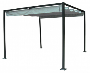 STEEL/POLYESTER GAZEBO WITH SLIDING ROOF 2.92X2.94XH2.25M 862057 SWAP-europe.com