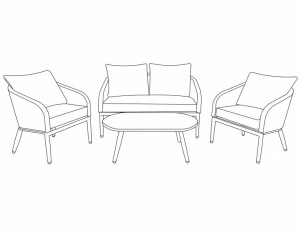 3PCS en acier osier ensemble Président BCS-0416 SWAP-europe.com