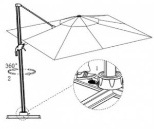 parasol d'alun roma3x4m BCU-0091B Taupe SWAP-europe.com