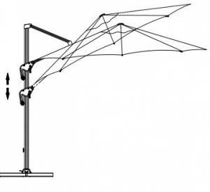parasol suspendu mimi roma 3m SPH-00029C Blue SWAP-europe.com